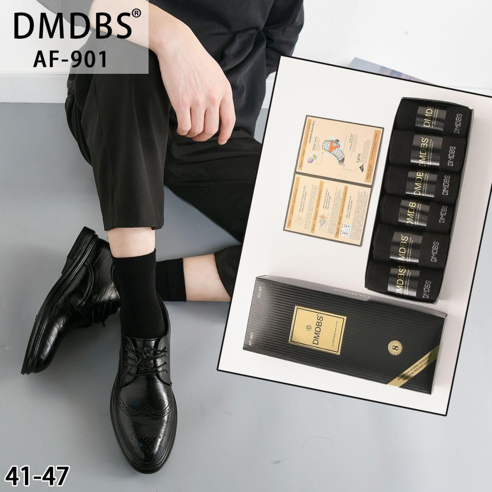 Set 6 perechi - Sosete medii din bumbac parfumate pentru bărbați – AF-901