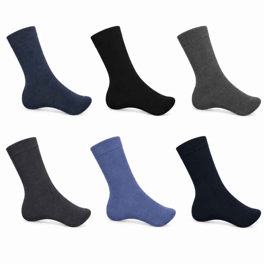 Set 10 perechi - Șosete medii din bumbac pentru bărbați, model costum - (80% bumbac, 15% poliamidă, 5% spandex)