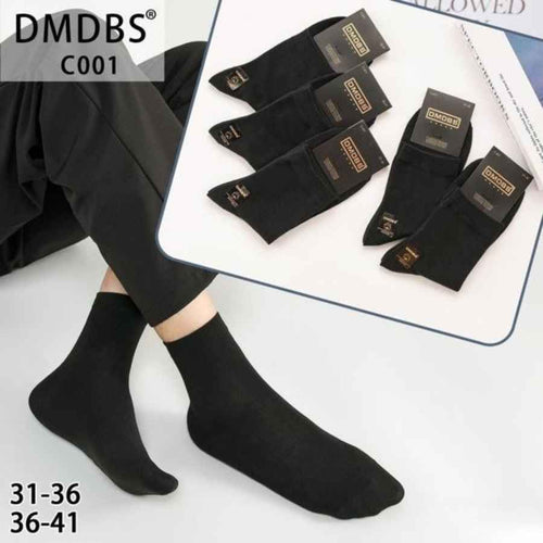 Set 10 perechi - Șosete medii din bumbac negre pentru adolescenți - (80% bumbac, 15% poliamidă, 5% spandex)