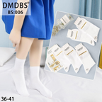 Set de 10 perechi șosete medii din bumbac pentru femei, model BS006