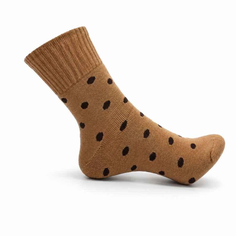 Set 10 perechi - Șosete termice din bumbac pentru femei cu buline - (80% bumbac, 15% poliester, 5% elastan)