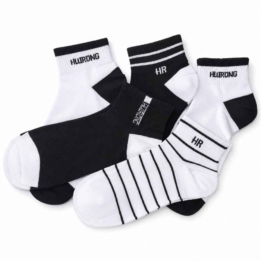 Set 10 perechi - Șosete scurte din bumbac pentru bărbați - (80% bumbac, 15% poliamidă, 5% spandex)