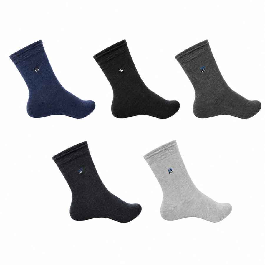 Set 10 perechi - Șosete medii din bumbac pentru bărbați - (80% bumbac, 15% poliamidă, 5% spandex)