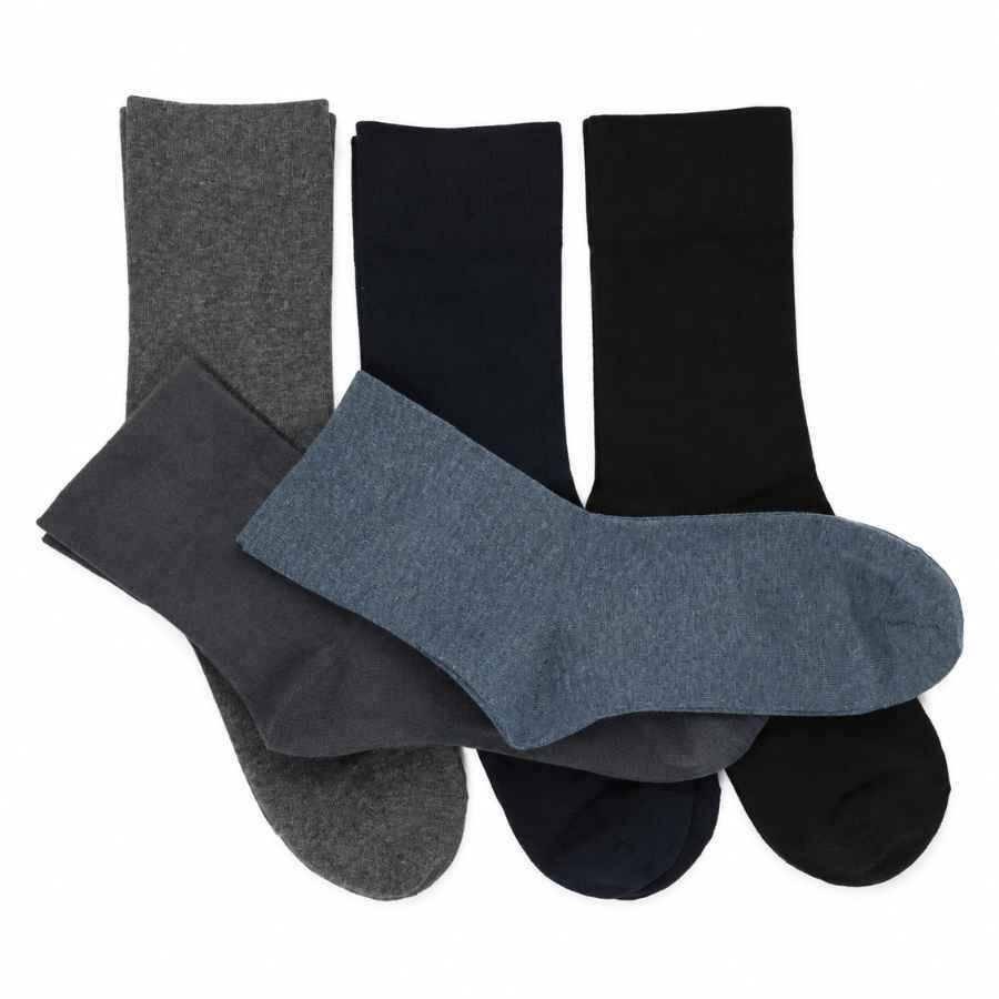 Set 10 perechi - Șosete medii din bumbac de costum pentru bărbați - (80% bumbac, 15% poliamidă, 5% spandex)