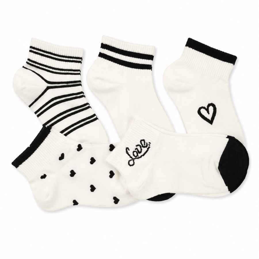 Set 10 perechi - Șosete scurte din bumbac pentru femei - (80% bumbac, 15% poliamidă, 5% spandex)