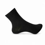 Set 10 perechi - Șosete medii din bumbac negre pentru adolescenți - (80% bumbac, 15% poliamidă, 5% spandex)