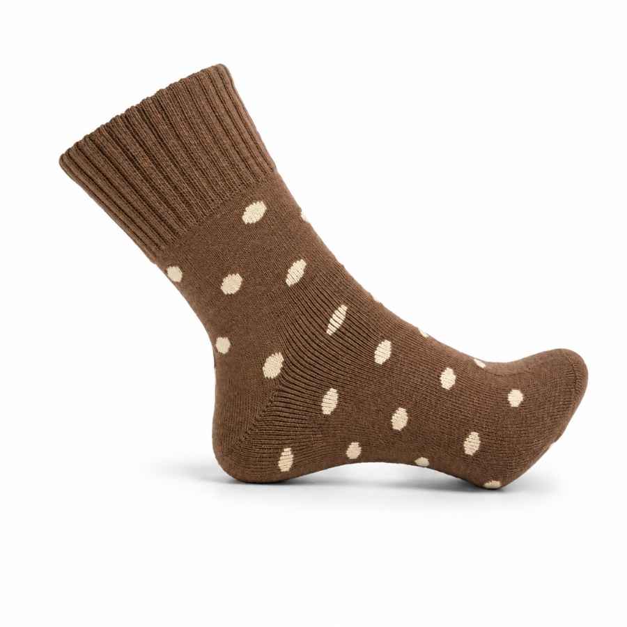 Set 10 perechi - Șosete termice din bumbac pentru femei cu buline - (80% bumbac, 15% poliester, 5% elastan)