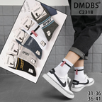 Set de 10 perechi șosete sport medii din bumbac pentru copii, model C2318