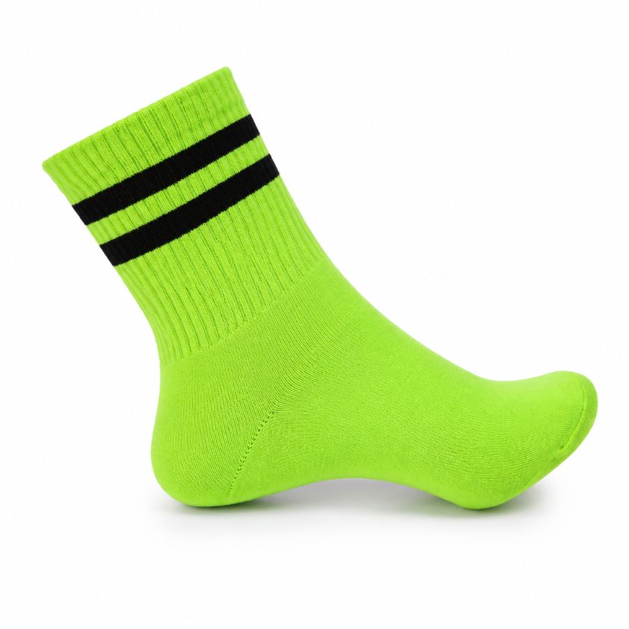 Set 10 perechi - Șosete sport dungate din bumbac unisex - (80% bumbac, 15% poliamidă, 5% spandex)