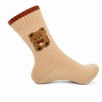 Set 10 perechi - Șosete din alpaca și cașmir pentru femei cu ursuleț - (79% alpaca, 19% cașmir, 2% spandex)