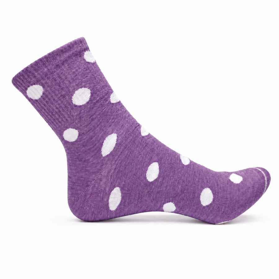 Set 10 perechi - Șosete medii din bumbac pentru femei cu buline - (80% bumbac, 15% poliamidă, 5% spandex)