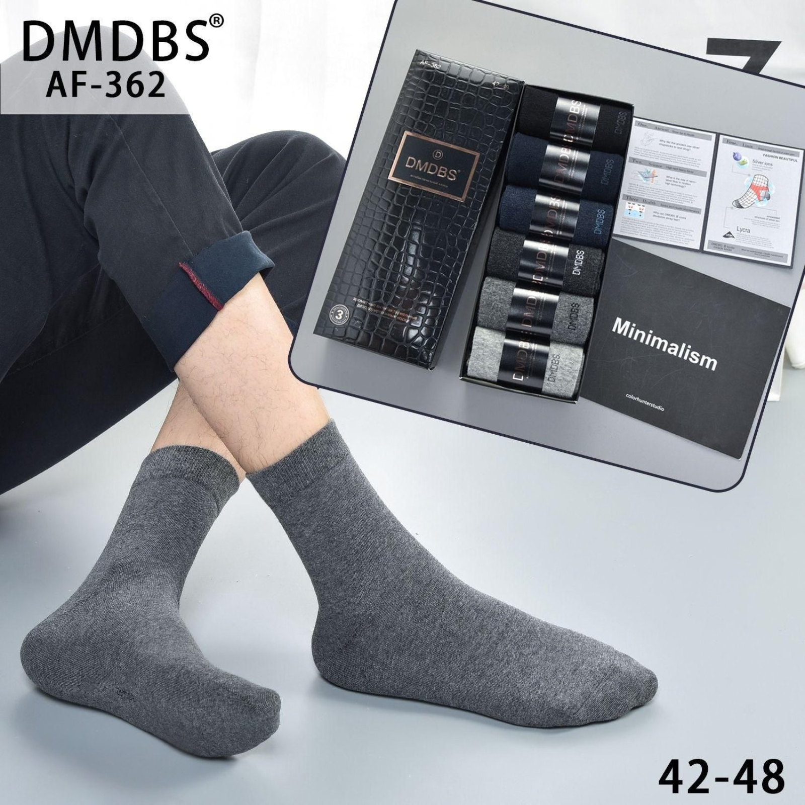 Set 6 perechi - Sosete medii din bumbac parfumate pentru bărbați – AF-362