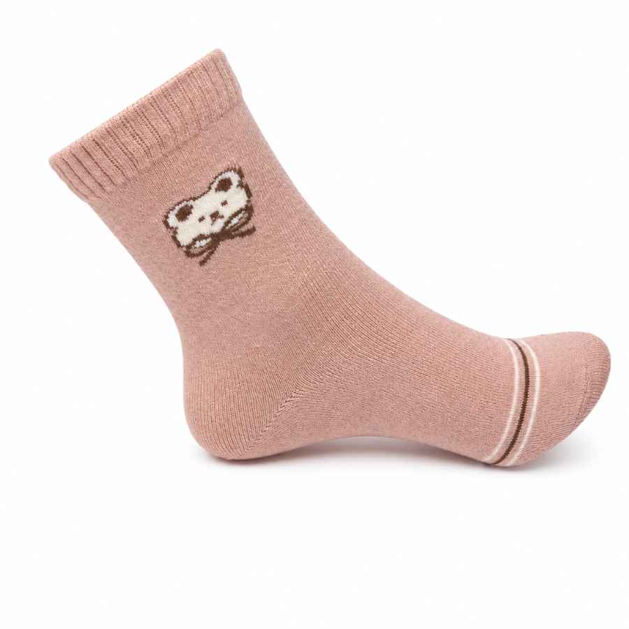 Set 10 perechi - Șosete medii din alpaca și cașmir pentru femei, model brodat - (79% alpaca, 19% cașmir, 2% spandex)