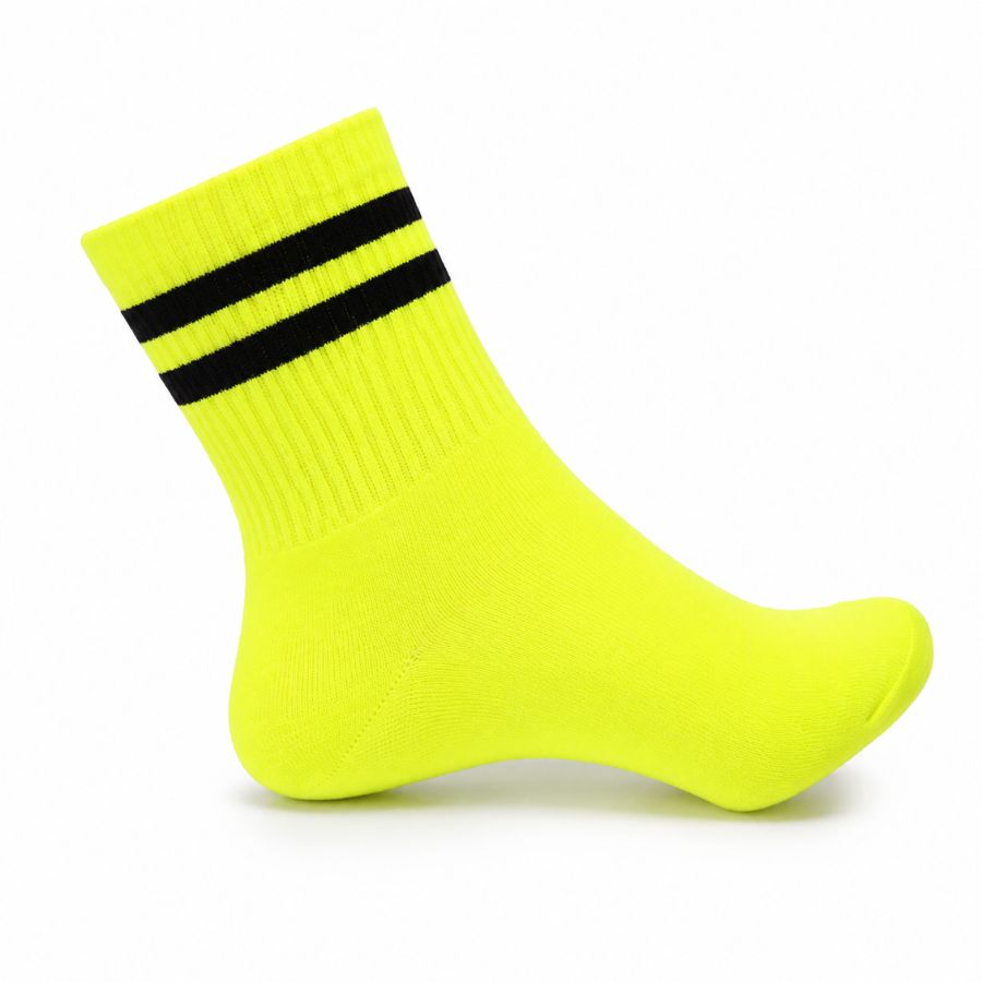 Set 10 perechi - Șosete sport dungate din bumbac unisex - (80% bumbac, 15% poliamidă, 5% spandex)