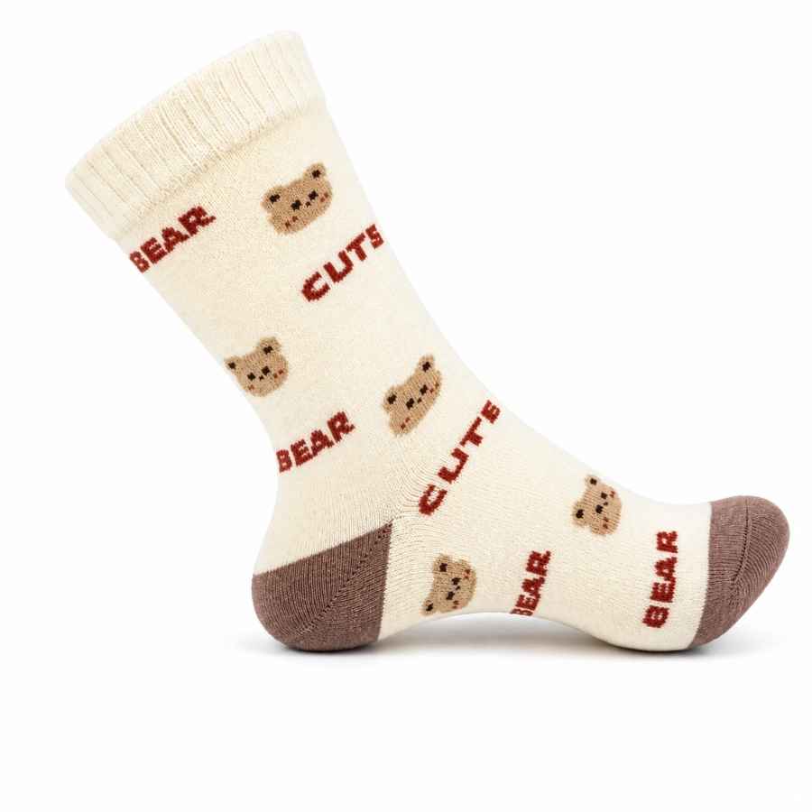 Set 10 perechi - Șosete din alpaca și cașmir pentru femei cu ursuleț - (79% alpaca, 19% cașmir, 2% spandex)