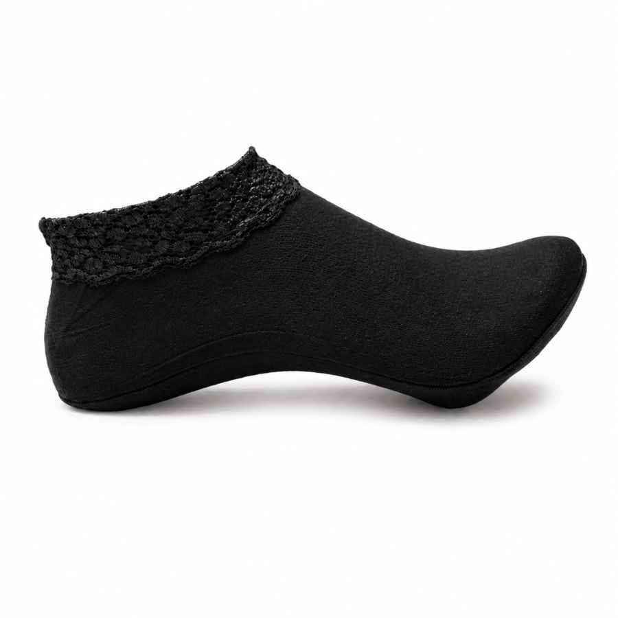 Set 10 perechi - Talpici invizibili groși cu dantelă - (90% fibră poliester, 10% spandex)
