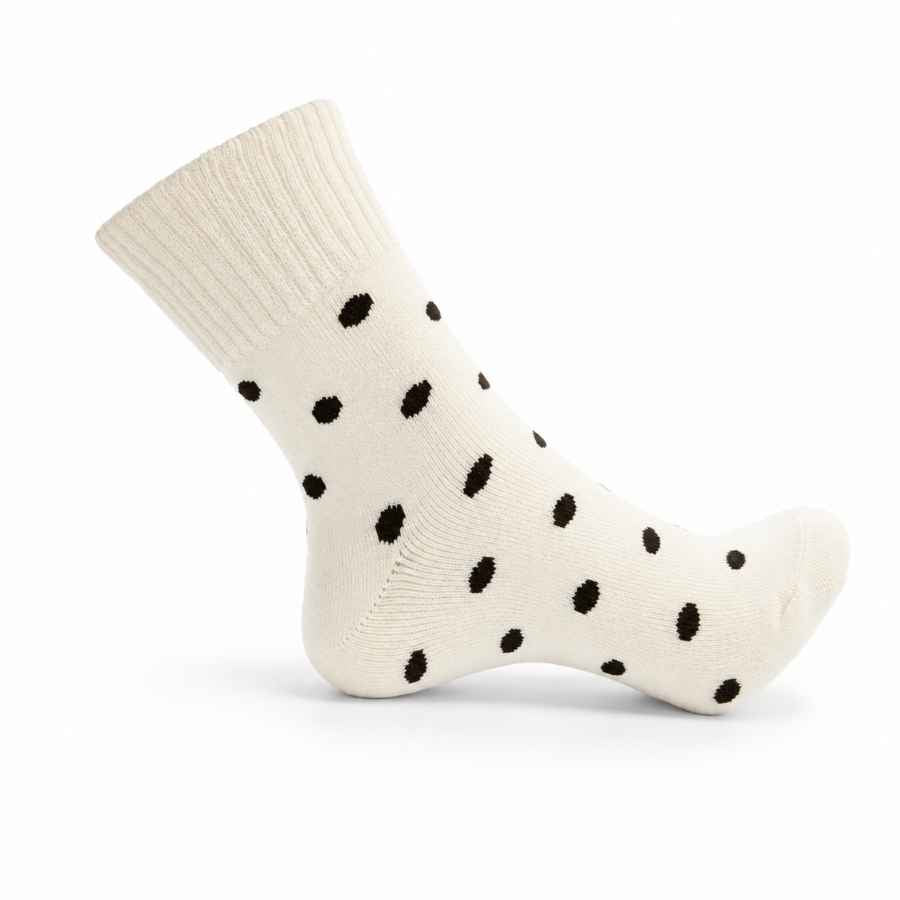 Set 10 perechi - Șosete termice din bumbac pentru femei cu buline - (80% bumbac, 15% poliester, 5% elastan)