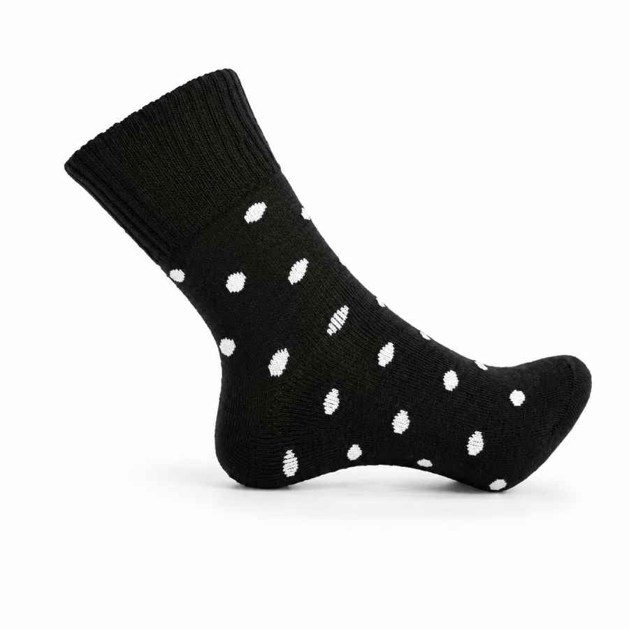 Set 10 perechi - Șosete termice din bumbac pentru femei cu buline - (80% bumbac, 15% poliester, 5% elastan)
