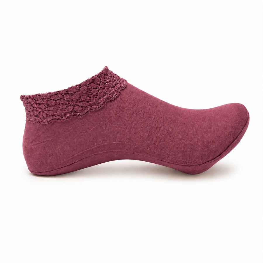 Set 10 perechi - Talpici invizibili groși cu dantelă - (90% fibră poliester, 10% spandex)