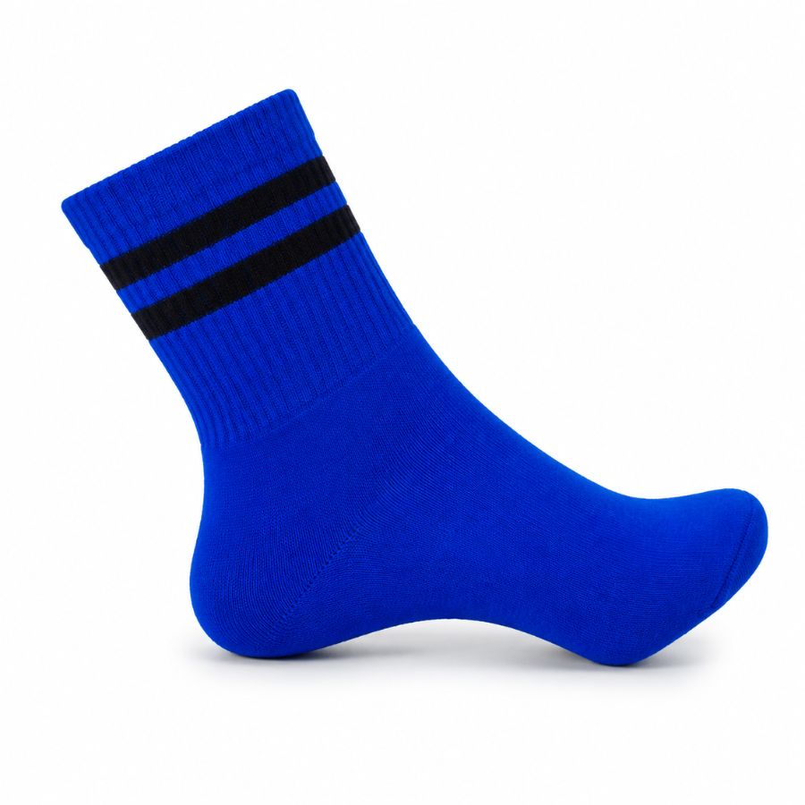 Set 10 perechi - Șosete sport dungate din bumbac unisex - (80% bumbac, 15% poliamidă, 5% spandex)