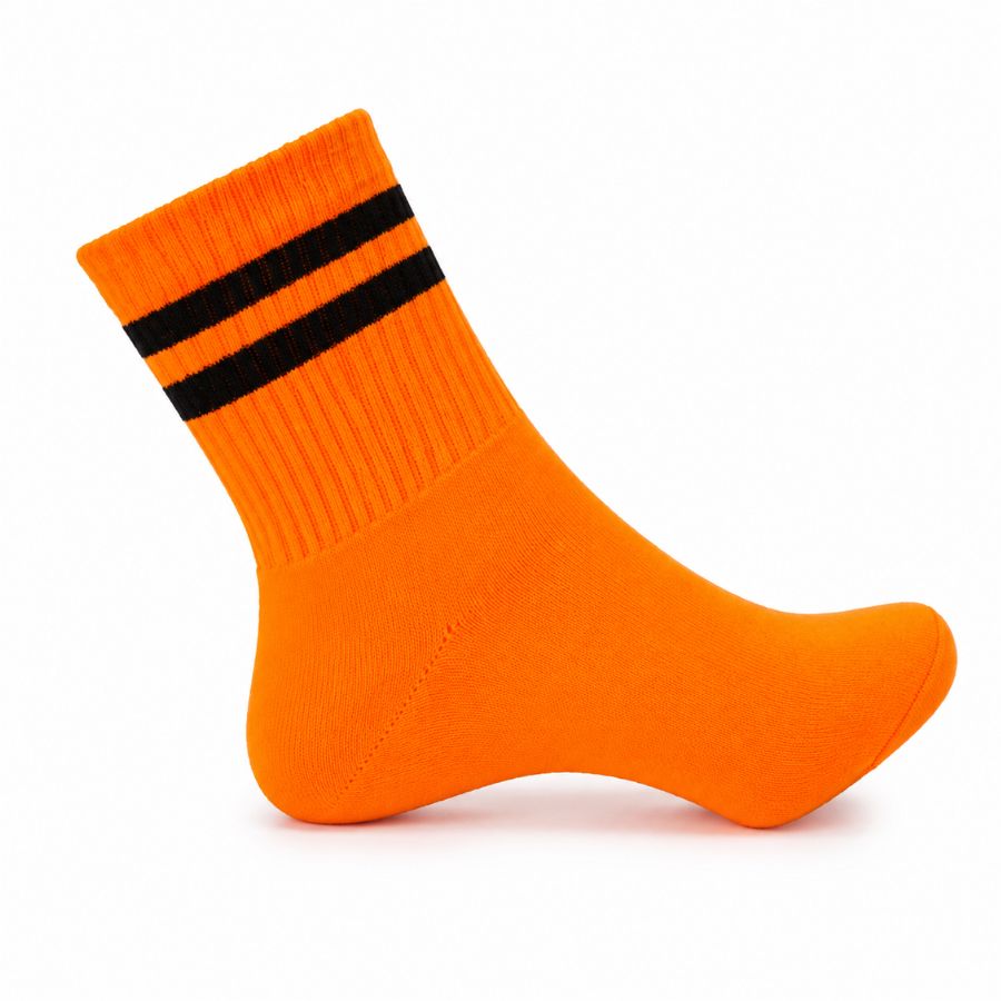 Set 10 perechi - Șosete sport dungate din bumbac unisex - (80% bumbac, 15% poliamidă, 5% spandex)