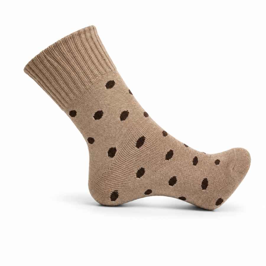 Set 10 perechi - Șosete termice din bumbac pentru femei cu buline - (80% bumbac, 15% poliester, 5% elastan)