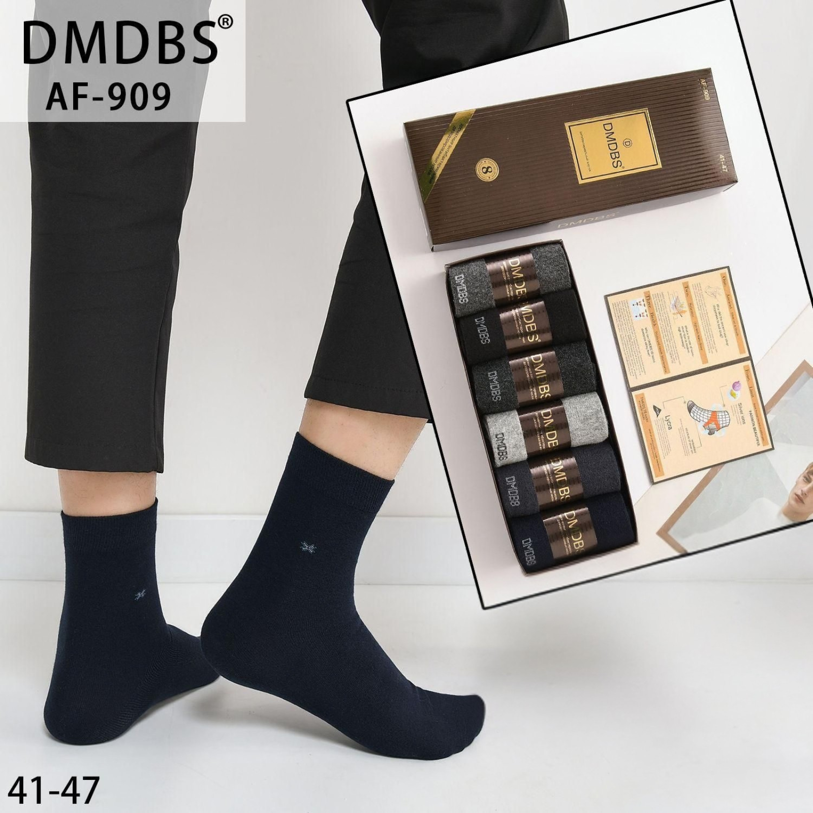Set 6 perechi - Sosete medii din bumbac parfumate pentru bărbați – AF-909