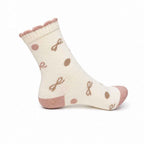 Set 10 perechi - Șosete medii din alpaca și cașmir pentru femei, model brodat - (79% alpaca, 19% cașmir, 2% spandex)