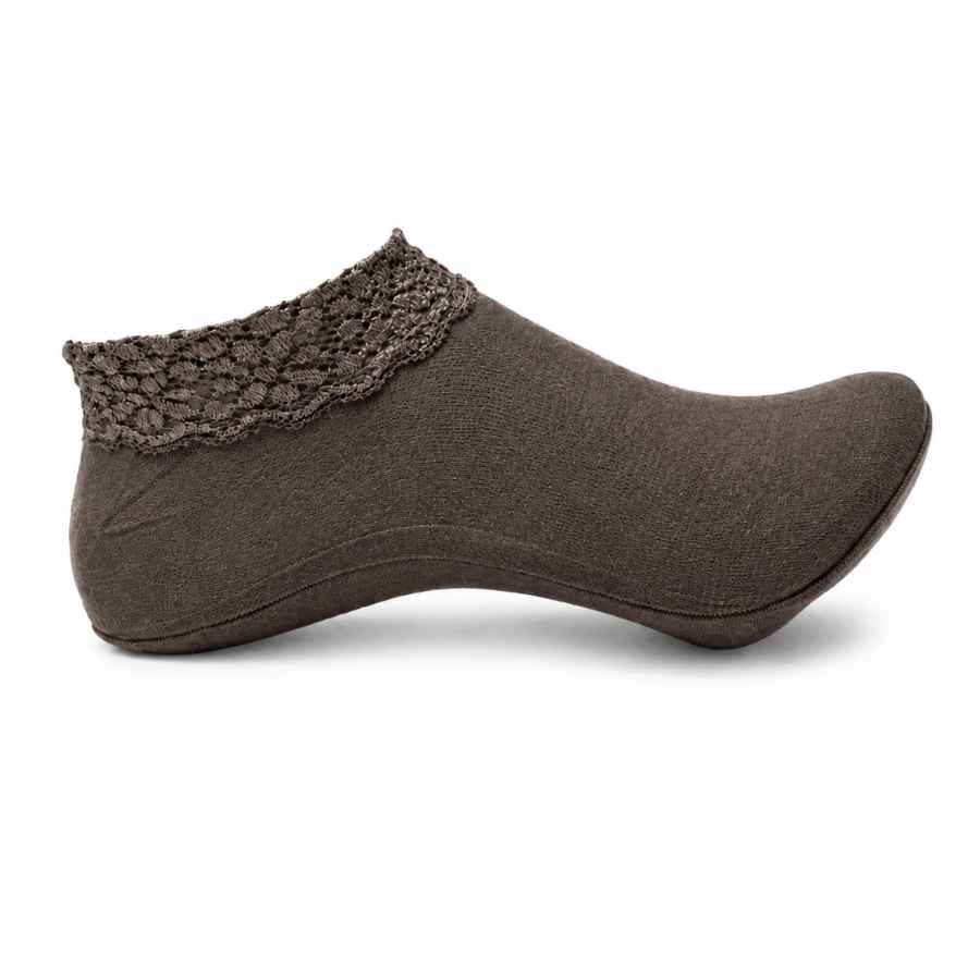 Set 10 perechi - Talpici invizibili groși cu dantelă - (90% fibră poliester, 10% spandex)