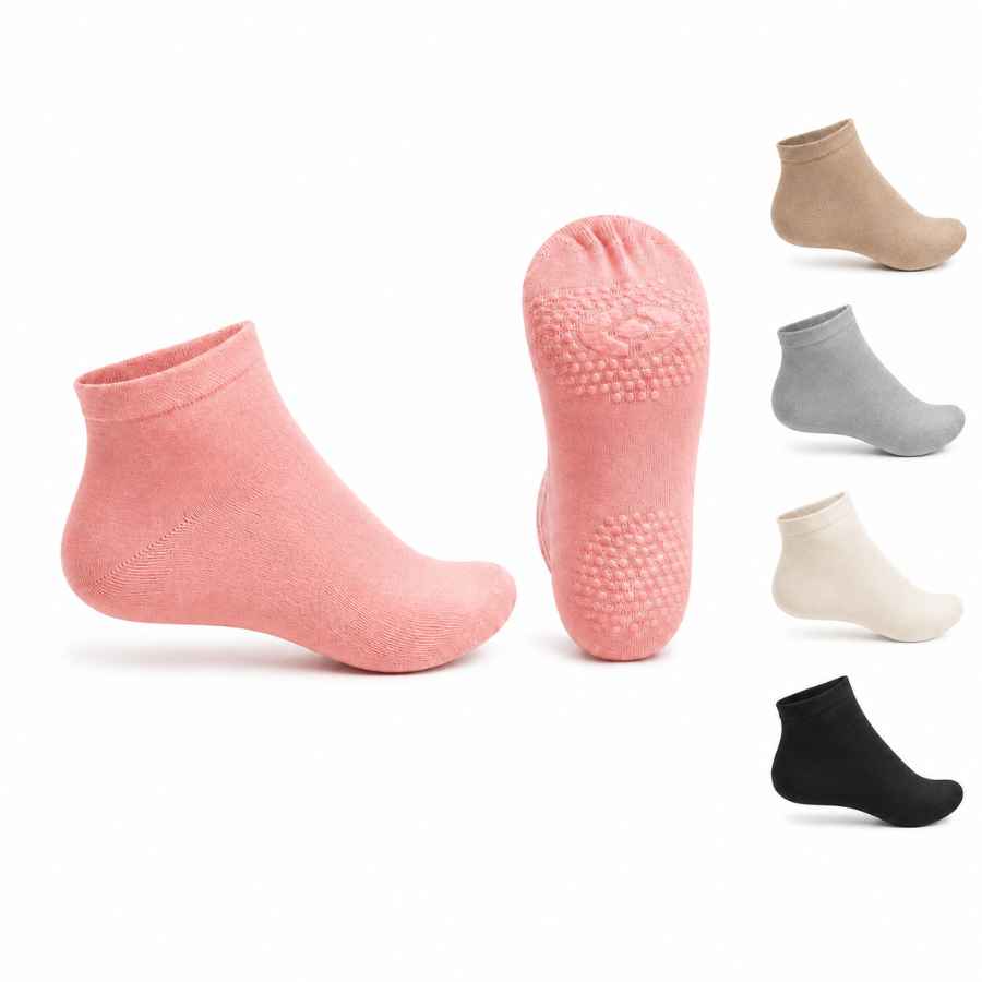 Set 10 perechi - Șosete scurte din bambus pentru femei, fără cusătură, antiderapant - (95% bambus, 5% spandex)