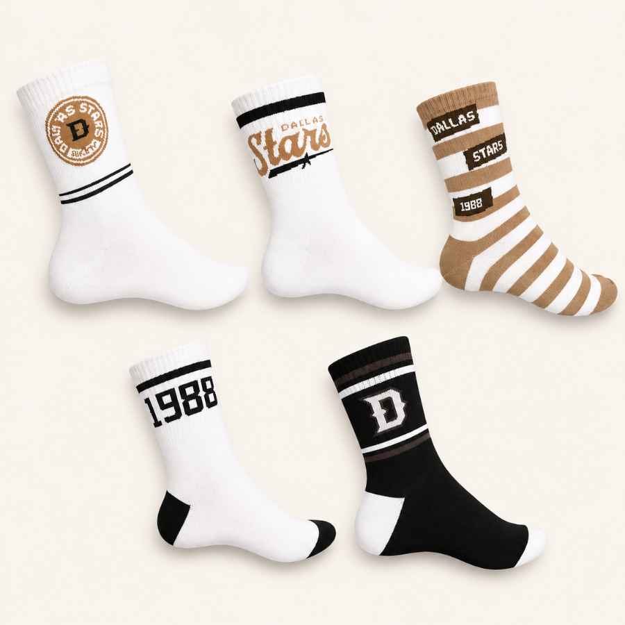 Set 10 perechi - Șosete medii din bumbac pentru femei - (80% bumbac, 15% poliamidă, 5% spandex)
