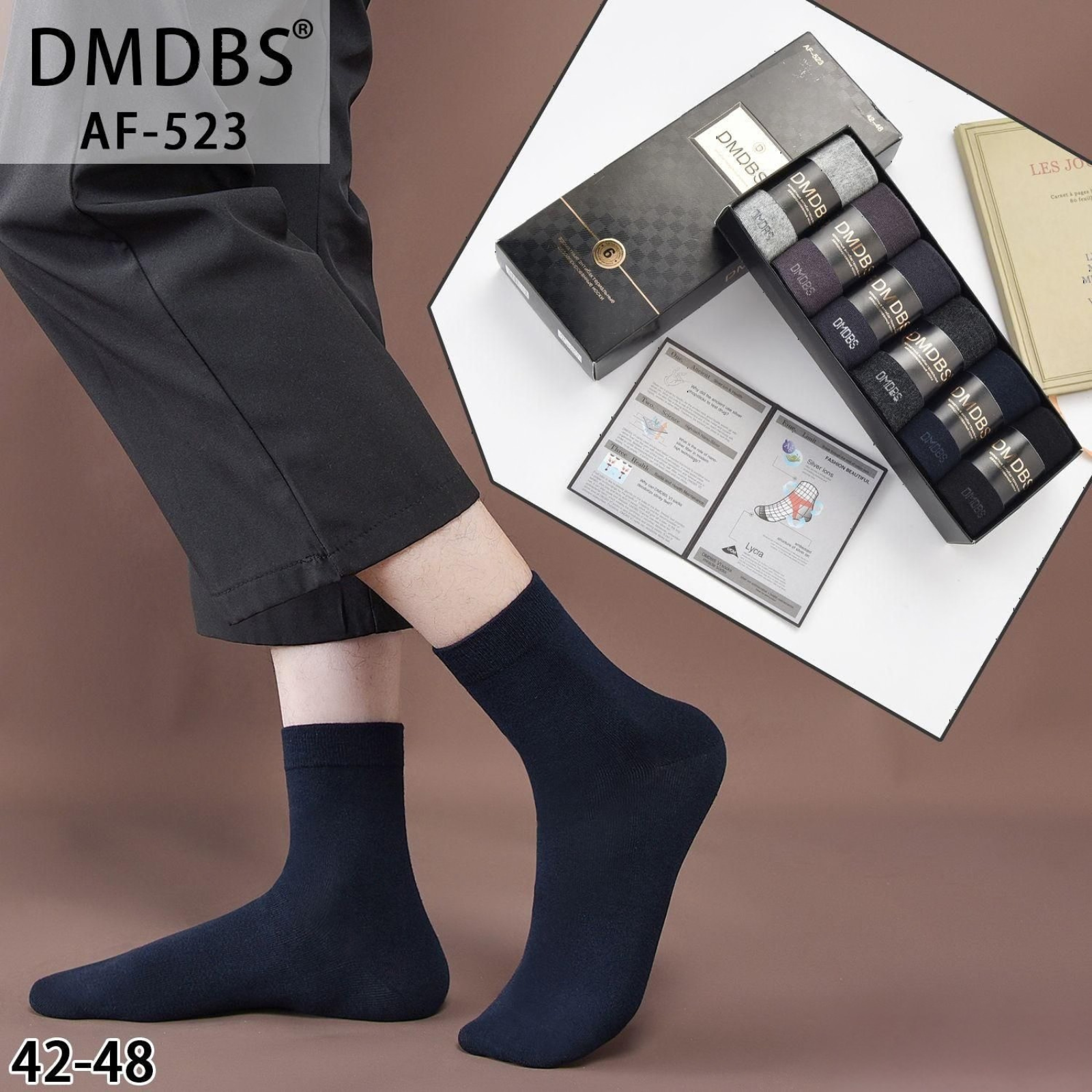 Set 6 perechi - Sosete medii din bumbac parfumate pentru bărbați – AF-523