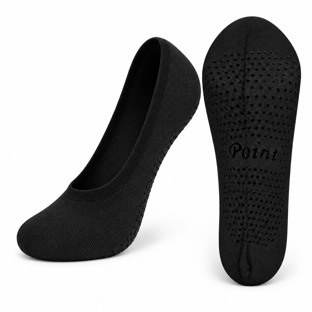 Talpici damă antiderapanți cu silicon, model invizibil - (90% fibră poliester, 10% spandex)