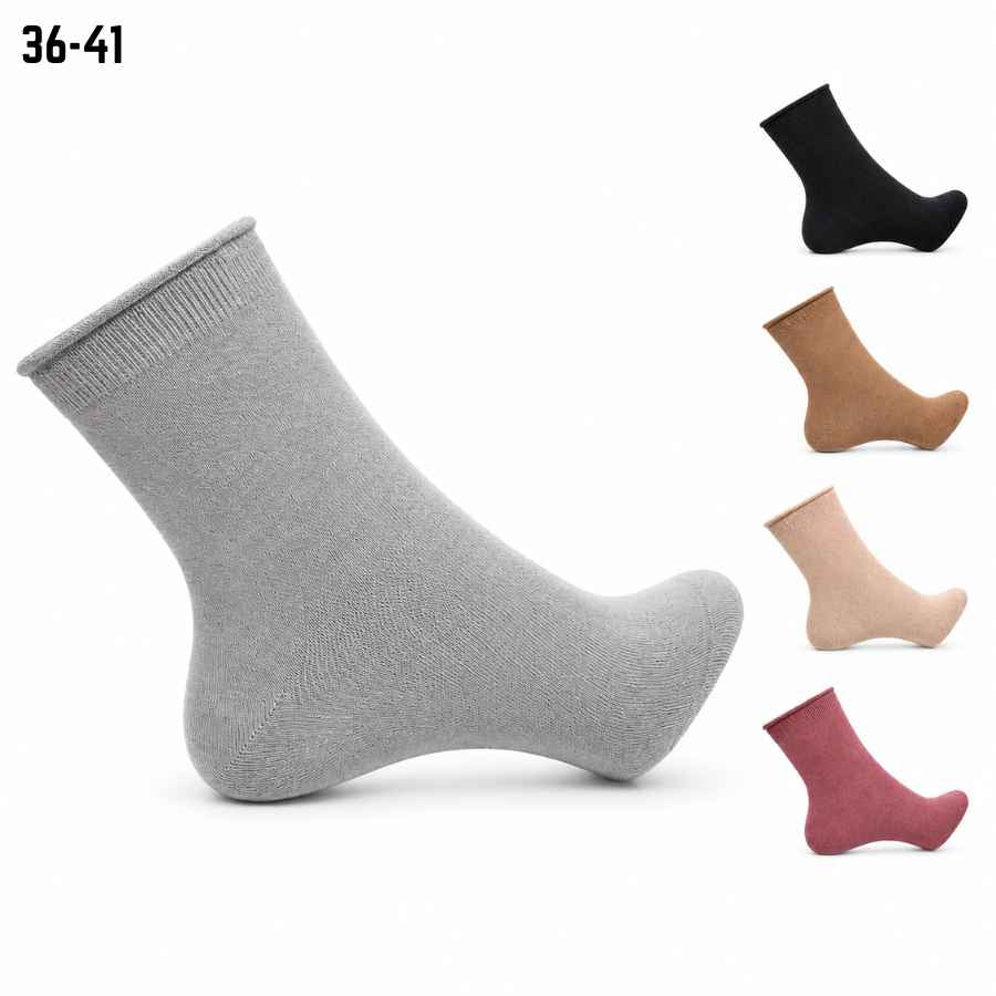 Set 10 perechi - Șosete medii din bambus pentru femei, fără cusătură - (95% bambus, 5% spandex)