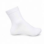 Set 10 perechi - Șosete medii din bumbac albe pentru femei - (80% bumbac, 15% poliamidă, 5% spandex)