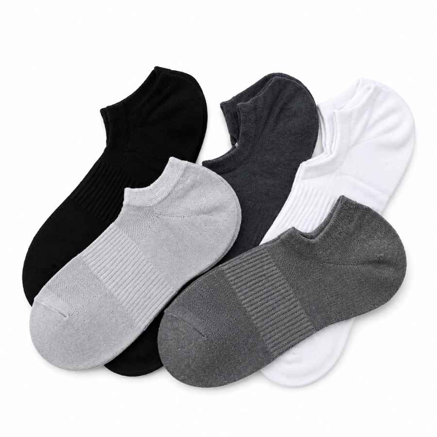 Set 10 perechi - Șosete scurte din bumbac pentru bărbați - (80% bumbac, 15% poliamidă, 5% spandex)