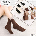 Set 10 perechi - Șosete groase din lână de oaie pentru femei, model ribbed - (85% lână de oaie, 10% poliester, 5% lycra)
