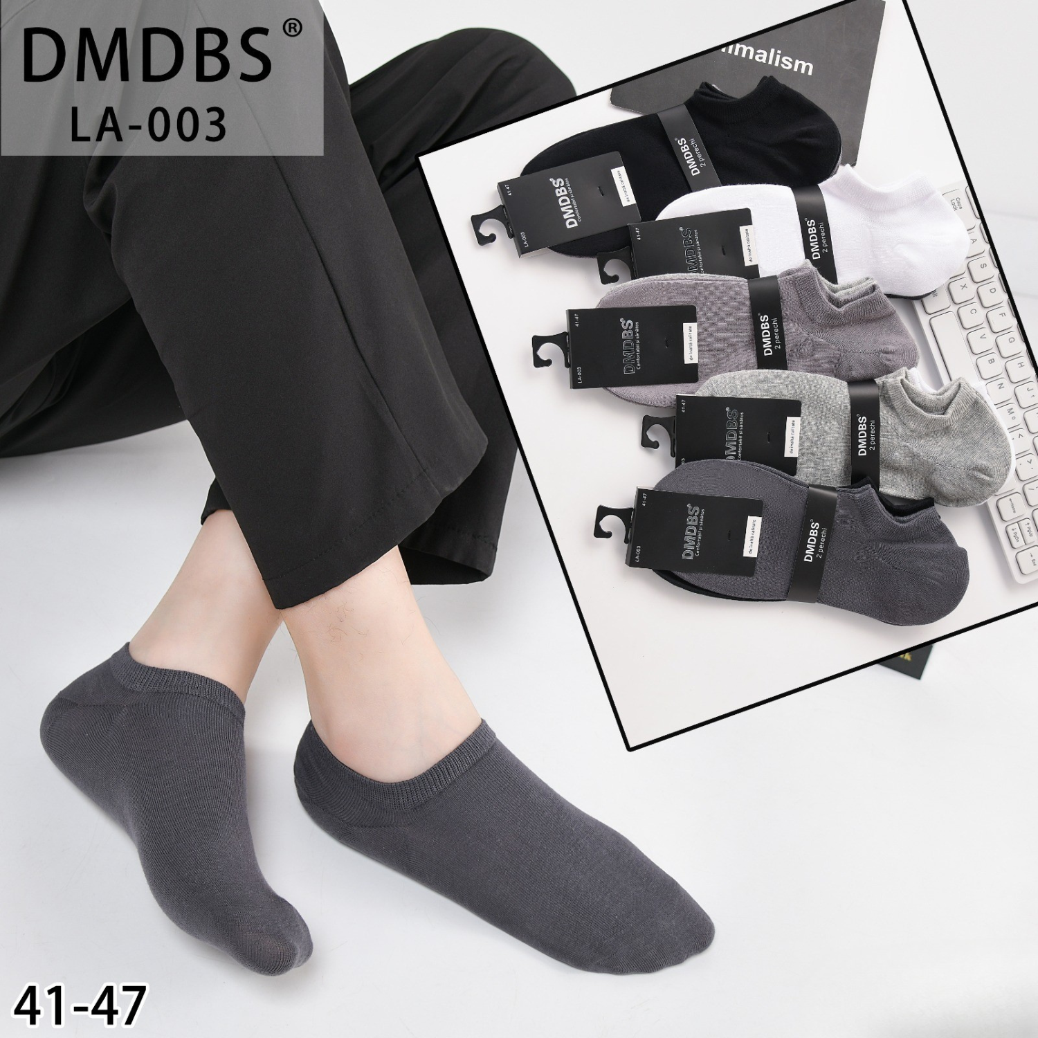 Set 10 perechi - Șosete scurte din bumbac pentru bărbaţi – LA-003
