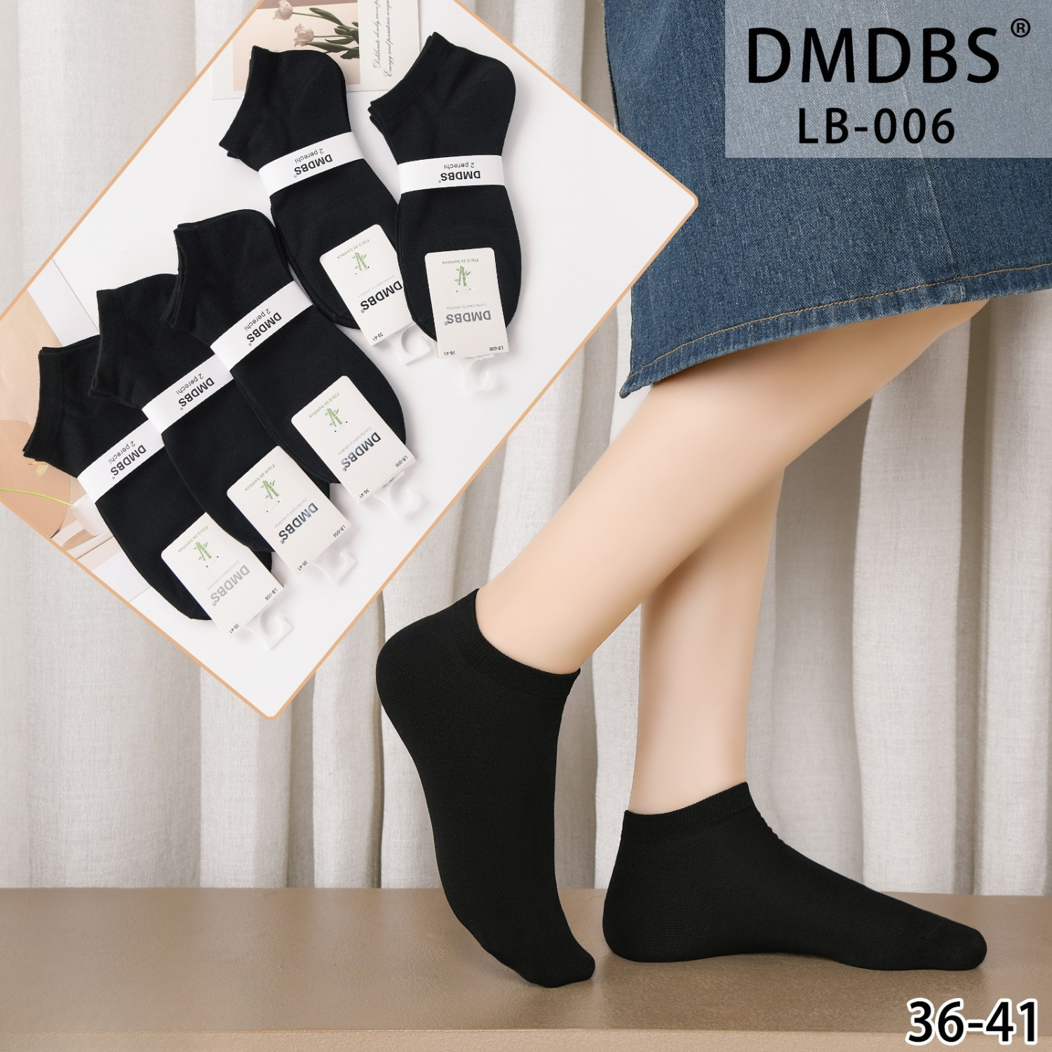 Set 10 perechi - Șosete scurte din bambus pentru femei – LB-006