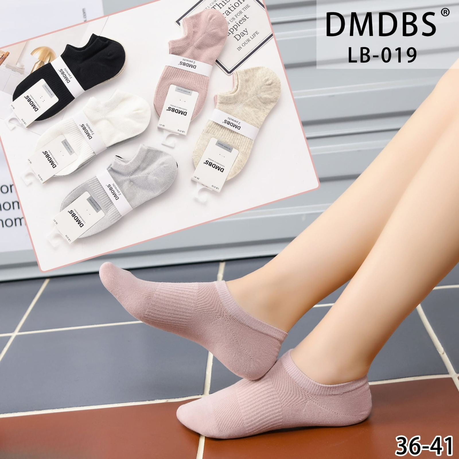Set 10 perechi - Sosete scurte din bumbac pentru femei – LB-019