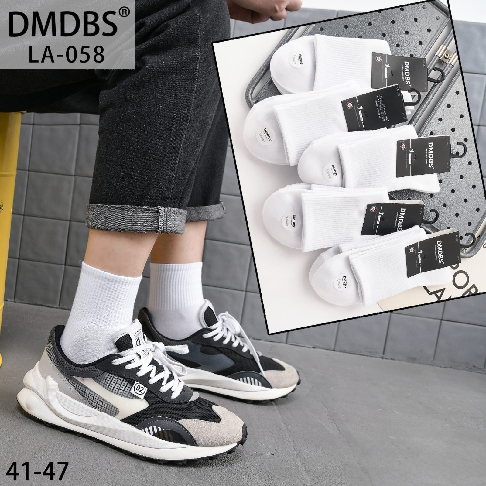 Set 10 perechi - Sosete medii din bumbac pentru bărbați – LA-058