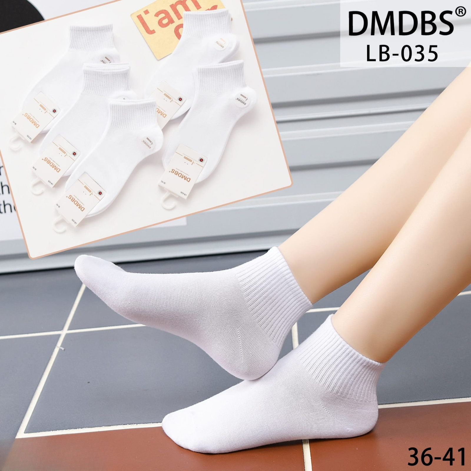 Set 10 perechi - Sosete scurte din bumbac pentru femei – LB-035