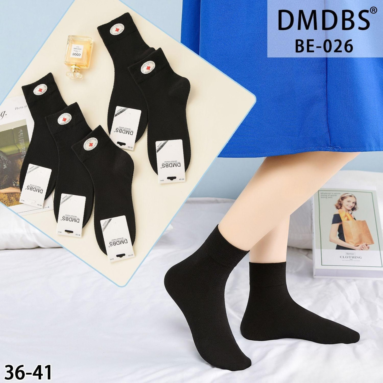 Set 10 perechi - Sosete medii din bumbac pentru femei – BE-026